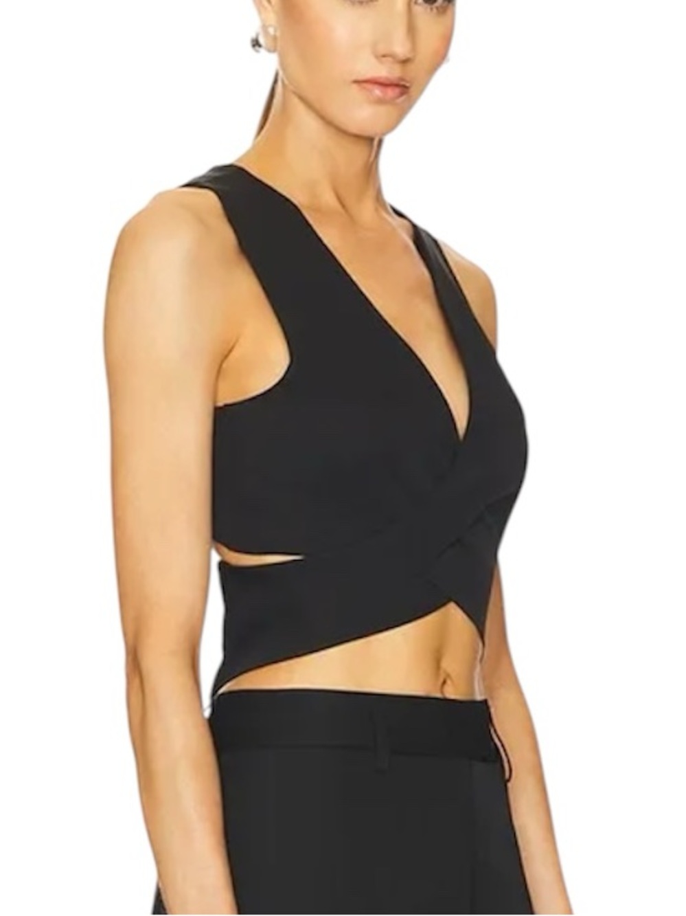 Derek lam crossover crop top black size 6